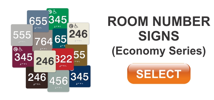 economy series ADA braille room number signs